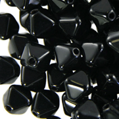 Czech Pressed Glass 6mm Diamond(hole size:1.1mm) - Jet