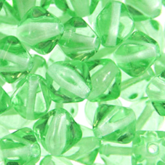Czech Pressed Glass 6mm Diamond (hole size:1.1mm) - Peridot