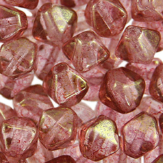 Czech Pressed Glass 6mm Diamond (hole size:1.1mm) - LUSTRE Rosaline