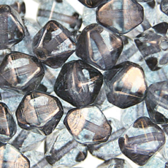 Czech Pressed Glass 6mm Diamond (hole size:1.1mm) -LUSTRE Grey