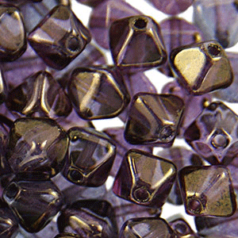 Czech Pressed Glass 6mm Diamond (hole size:1.1mm) -LUSTRE Amethyst