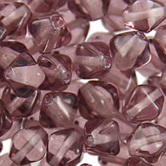 Czech Pressed Glass 6mm Diamond (hole size:1.1mm) -  Amethyst