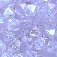 Czech Pressed Glass 6mm Diamond (hole size:1.1mm) - Alexandrite AB