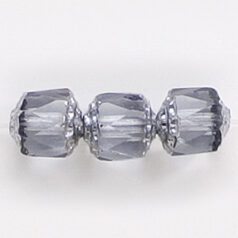 Bead, Cathedral Czech Fire Polish, 8mm faceted barrel, MONTANA
