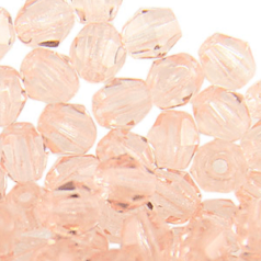 Beads, Czech Firepolish, 4mm Bicone, Rosaline