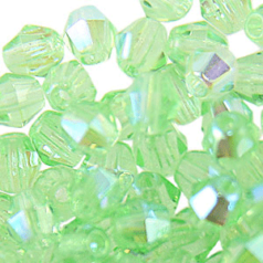 Beads, Czech Firepolish, 4mm Bicone, Peridot AB