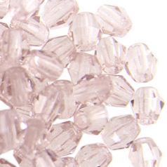 Beads, Czech Firepolish, 4mm Bicone, Light Amethyst