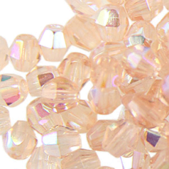 Beads, Czech Firepolish, 4mm Bicone, Rosaline AB