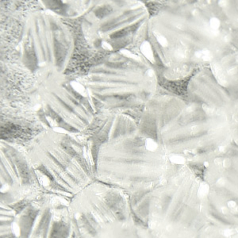 Beads, Czech Firepolish, 5mm Bicone, Crystal