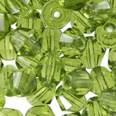 Beads, Czech Firepolish, 6mm Bicone, Olivine