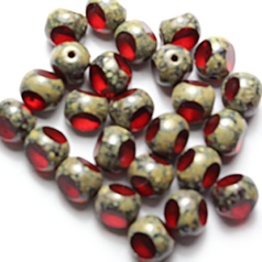 6mm Round  3 Window - Red