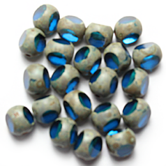 6mm Round  3 Window - Dk. Aqua
