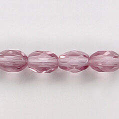 Bead, Czech firepolish, 7x5mm faceted oval, LIGHT AMETHYST