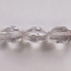 Bead, Czech firepolish, 9x7mm faceted oval, CRYSTAL