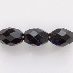 Bead, Czech firepolish, 9x7mm faceted oval, Black