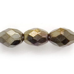 Bead, Czech firepolish, 9x7mm faceted oval, IRIS BROWN