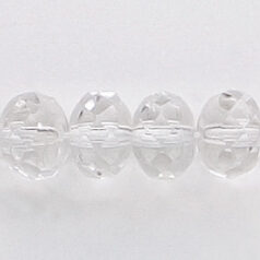 Bead, Czech firepolish, 9mm faceted rondelle, CRYSTAL