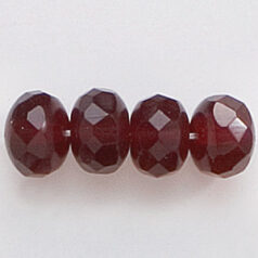 Bead, Czech firepolish, 9mm faceted rondelle, GARNET RED