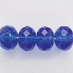 Bead, Czech firepolish, 9mm faceted rondelle, SAPPHIRE