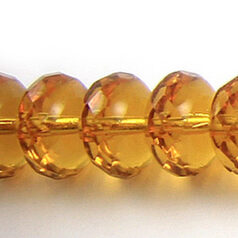 Bead, Czech firepolish, 11mm faceted rondelle, LIGHT TOPAZ