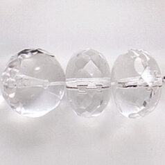 Bead, Czech firepolish, 14mm faceted rondelle, CRYSTAL