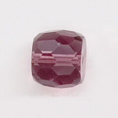 Bead, Czech firepolish, 12x14mm faceted barrel, LIGHT AMETHYST