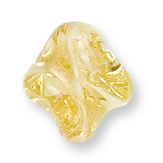 Bead, Preciosa Czech Handmade Lampwork Beads, 20x17mm Twist Goldfoil - Lt Topaz