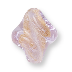 Bead, Preciosa Czech Handmade Lampwork Beads, 20x17mm Twist Goldfoil -Alexandrite