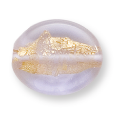 Bead, Preciosa Czech Handmade Lampwork Beads, 20x12mm Flat Oval Goldfoil - Alexandrite