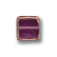 Bead, Preciosa Czech Handmade Lampwork Beads, 13mm Square w/Gold Edge - Amethyst