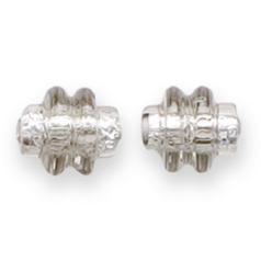 Bead, Preciosa Czech Handmade Lampwork Beads, 11x10mm Ringed Tube Silverlined - Black Diamond