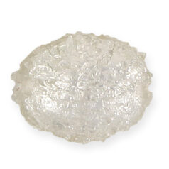 Bead, Preciosa Czech Handmade Lampwork Beads, 20x15mm Flat Oval Silverfoil Sugarcoat - Crystal