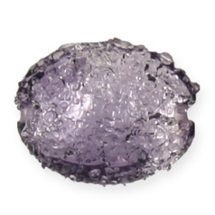 Bead, Preciosa Czech Handmade Lampwork Beads, 20x15mm Flat Oval Silverfoil Sugarcoat - Amethyst
