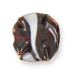 Bead, Preciosa Czech Handmade Lampwork Beads, 18mm Flat Square Silverfoil Gold Edge - Ruby/White