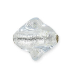 Bead, Preciosa Czech Handmade Lampwork Beads, 21x19mm Oval Twist Silverlined - Crystal