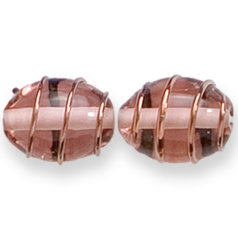 Bead, Preciosa Czech Handmade Lampwork Beads, 14x10mm Oval Goldwire - Alexandrite