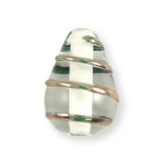 Bead, Preciosa Czech Handmade Lampwork Beads, 13x9mm Drop Goldwire - Crystal