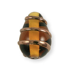 Bead, Preciosa Czech Handmade Lampwork Beads, 13x9mm Drop Goldwire - Topaz