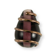 Bead, Preciosa Czech Handmade Lampwork Beads, 13x9mm Drop Goldwire - Amethyst