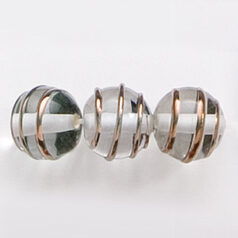 Bead, Preciosa Czech Handmade Lampwork Beads, 10mm Round Goldwire - Crystal