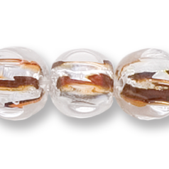 Bead, Preciosa Czech Handmade Lampwork Beads, 10mm Round Fluted Silverfoil - Topaz