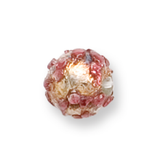 Bead, Preciosa Czech Handmade Lampwork Beads, 10mm Round Silverfoil - Red