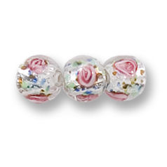 Bead, Preciosa Czech Handmade Lampwork Beads, 8mm Silverlined Bluelace - Crystal
