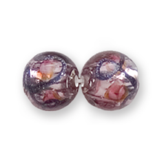 Bead, Preciosa Czech Handmade Lampwork Beads, 10mm Silverlined Bluelace - Lt.Amethyst
