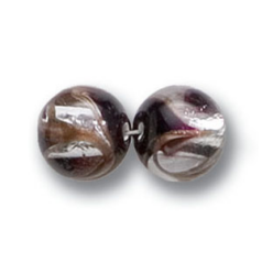 Bead, Preciosa Czech Handmade Lampwork Beads, 10mm Round Silverfoil Capsule - Crystal