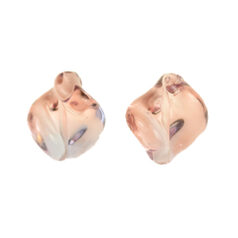 Bead, Preciosa Czech Handmade Lampwork Beads, 15x15mm Bead Twist Two-Tone - Pink/Blue