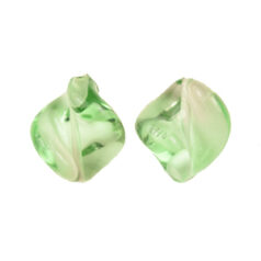 Bead, Preciosa Czech Handmade Lampwork Beads, 15x15mm Bead Twist Two-Tone - Amethyst/Green