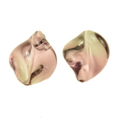 Bead, Preciosa Czech Handmade Lampwork Beads, 15x15mm Bead Twist Two-Tone - Amethyst/Grey