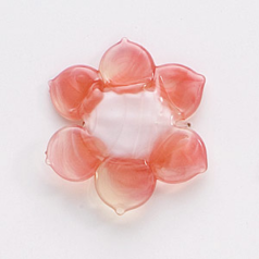 Bead, Preciosa Czech Handmade Lampwork Beads, 30mm Flower Multicolour - White/Cherry