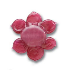 Bead, Preciosa Czech Handmade Lampwork Beads, 30mm Flower Multicolour - Cherry/Rose
